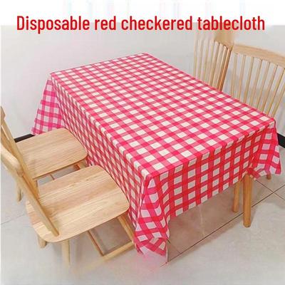 Handun Commercial Disposable Red Plaid Tablecloth