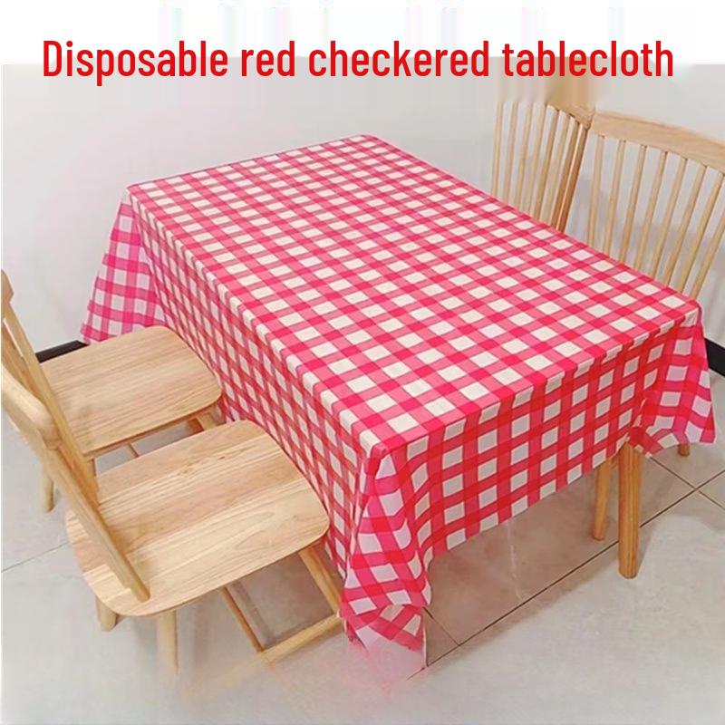 Hantun Commercial Disposable Red Plaid Tablecloth