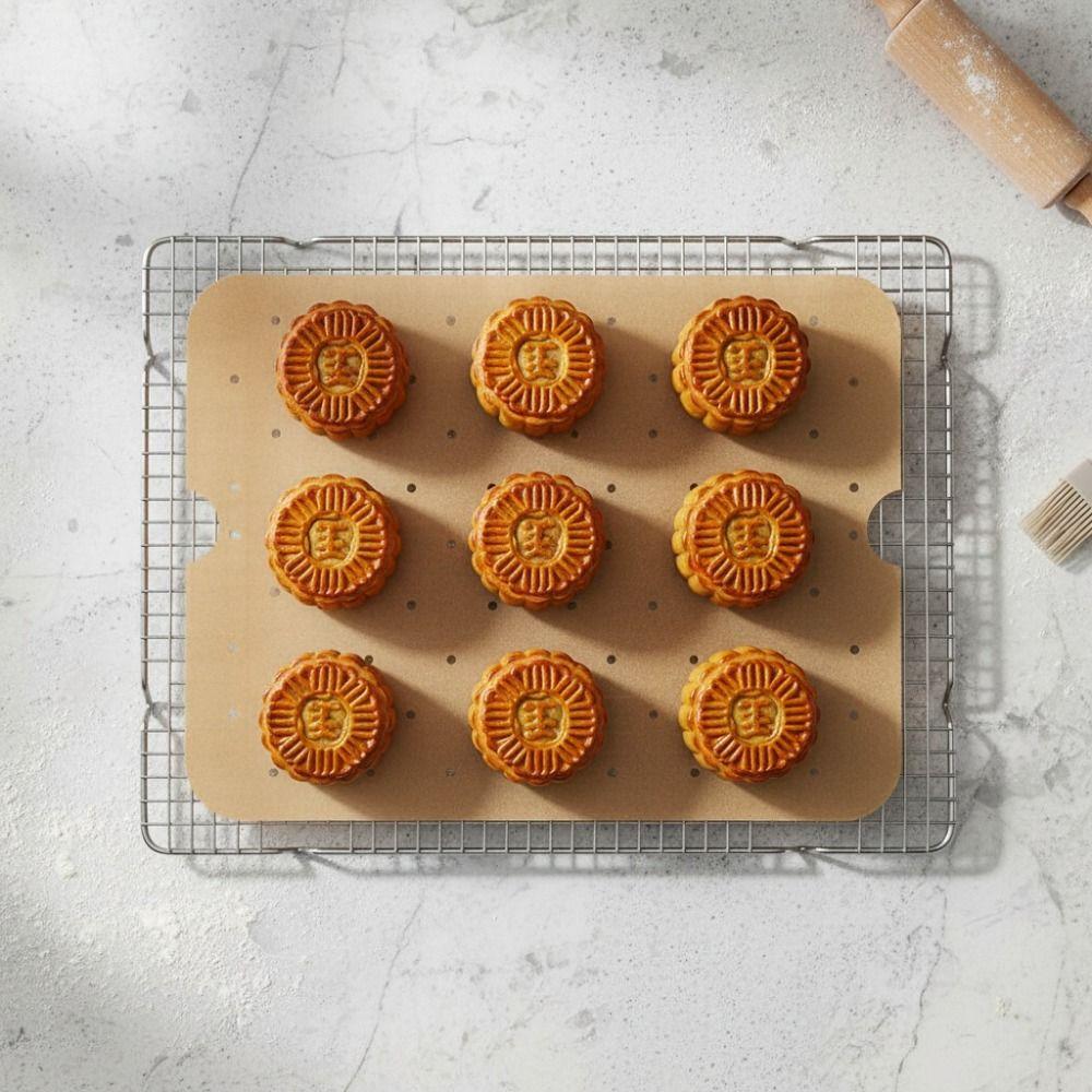 100 Piece Perforated Air Fryer Baking Paper Disposable Air Fryer Liner Air Fryer Lining Paper BBQ