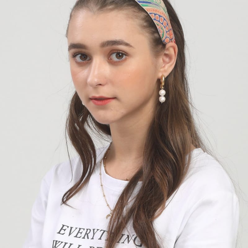 LALA Importiertes Ethno-Haarband - Elfenbein/JaC