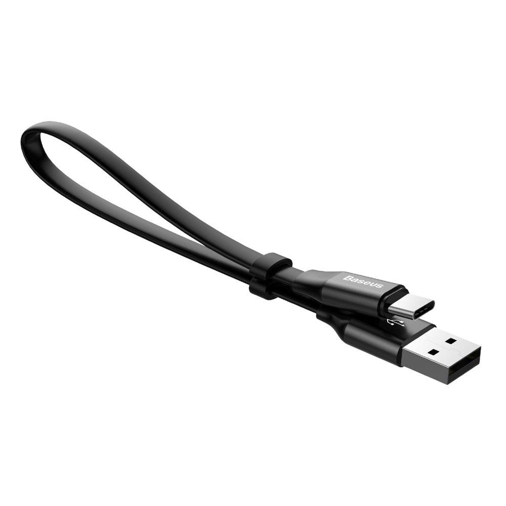 Cablu USB-C Baseus de 0,23 m cu suport - negru 2A