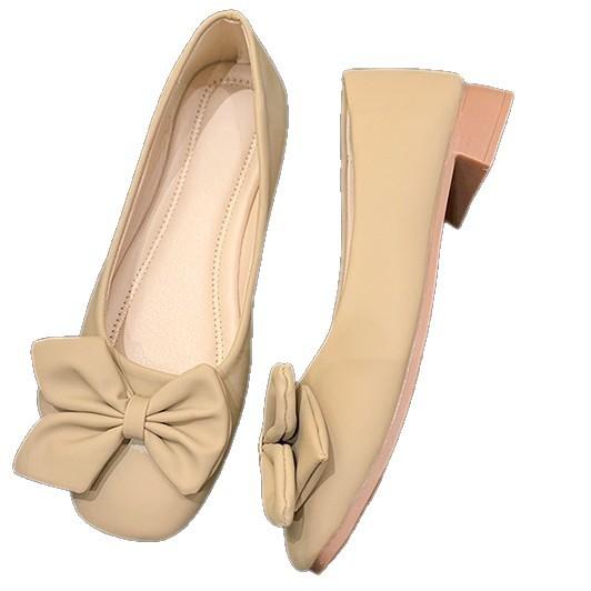 Spring and summer new bow Doudou shoes gentle wind evening shoes soft sole casual flat single shoes women