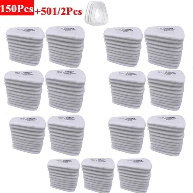 50/300 buc 5N11 filtre din bumbac industrie 501 capac înlocuibil pentru 3M 6200/7502/6800 mască rezistentă la praf, accesorii pentru respirație