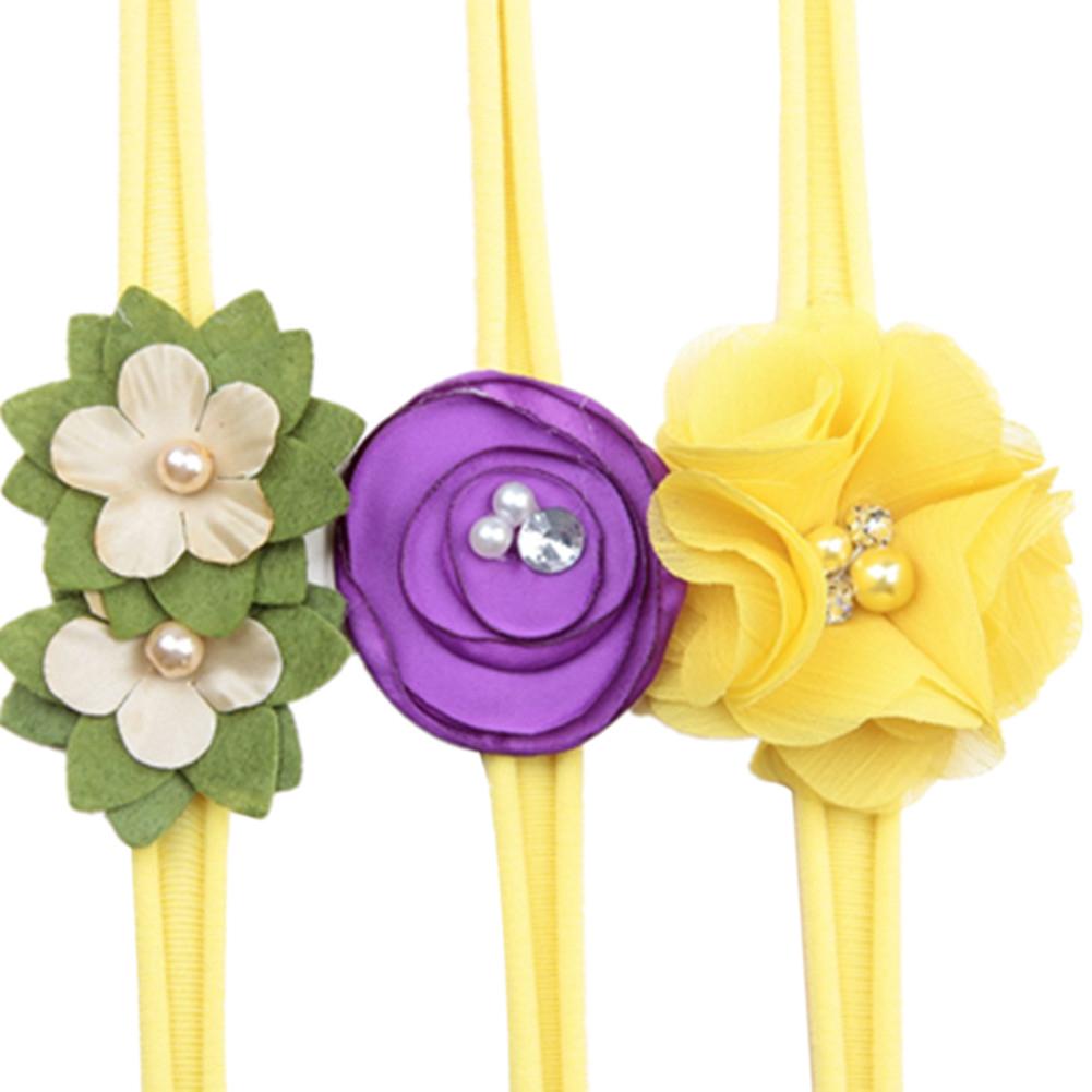 Girl Toddler Headband High Elastic Nylon Flower Design Little Girls Party Hair Delicate Band