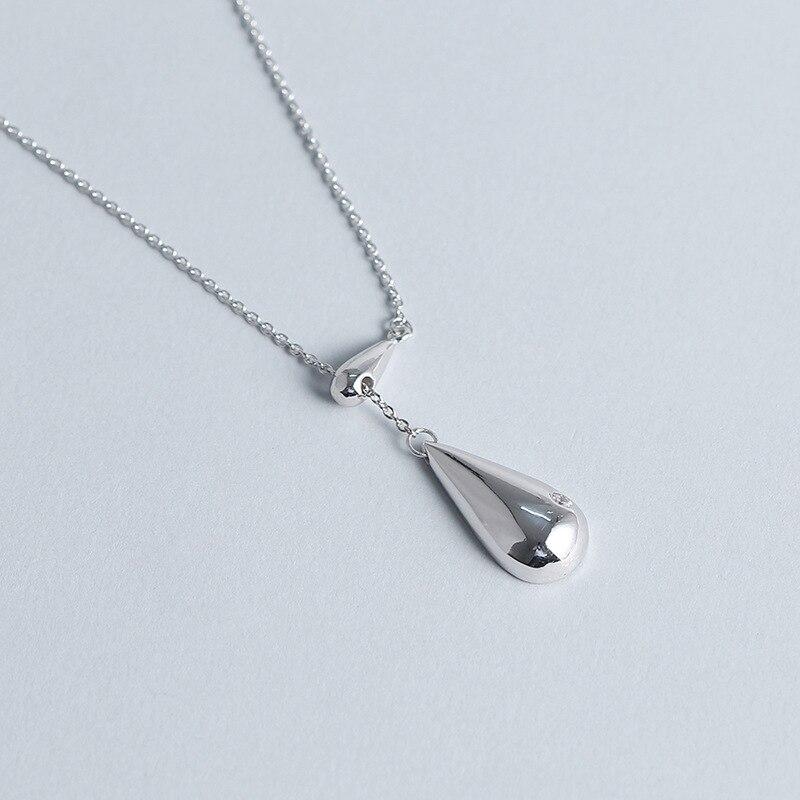 925 Sterling Silver Water Drop Tears Adjustable Pendant Necklace For Women Gift Jewelry Wholesale S-N243