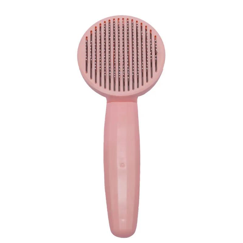 

Pet Magic Comb Remove Floating Hair Needle Brush Pp Stainless Steel Press One Click Cleaning CAT Dog SPA Supplies Universal 2024 розовый