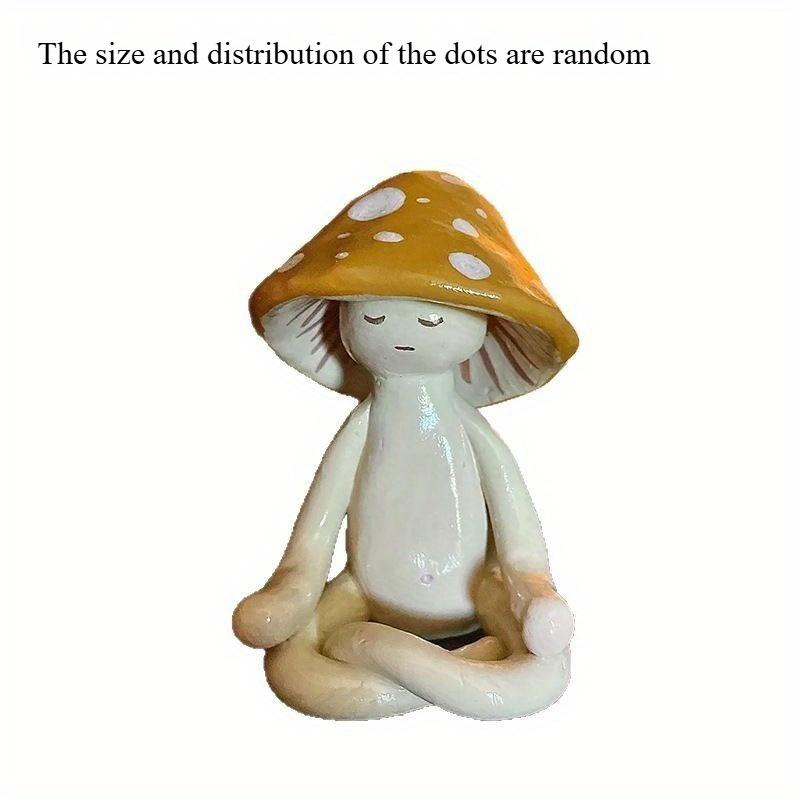 

Очаровательная полимерная фигурка гриба для йоги и медитации – Безмятежный декор для дома, сада и офиса с красной шляпкой в горошек и зеленым стеблем 1PC