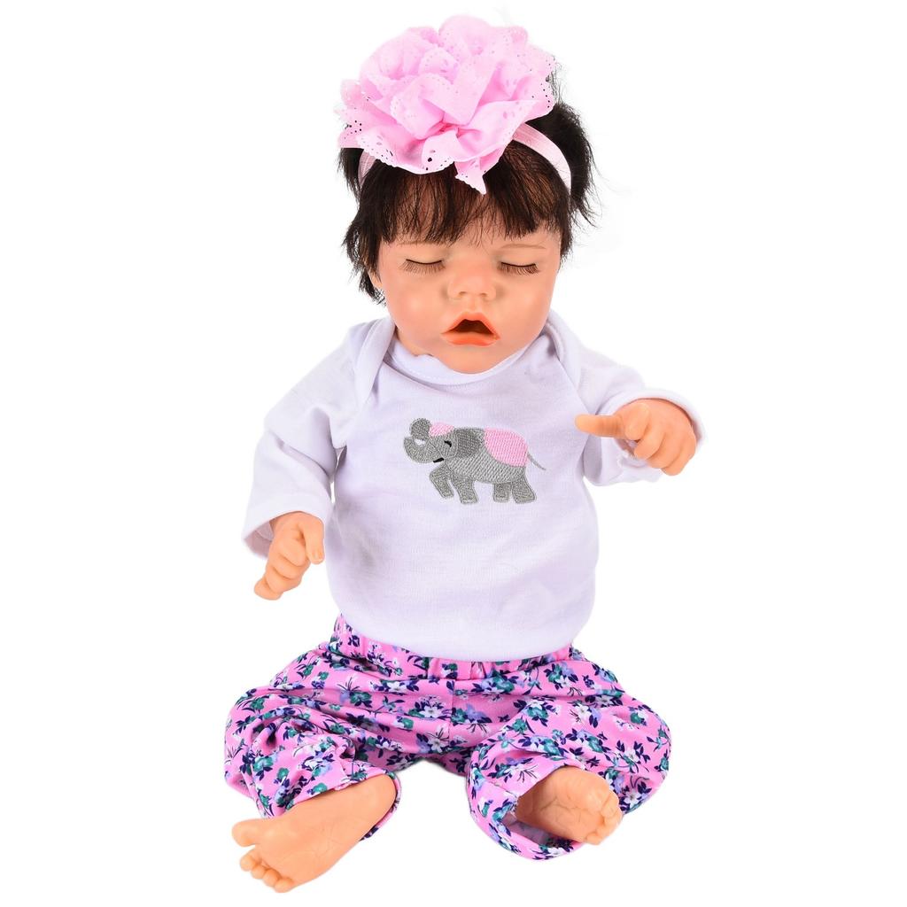 18 Zoll Reizende Lebensechte Baby Mädchen Puppe Bewegliche Gliedmaßen Realistische Weiche Neugeborenen Puppe Geburtstagsgeschenk