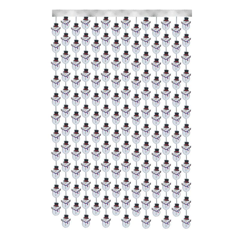 WTEMPO Christmas Snowman Santa Claus Christmas Tree Pattern Tassel Curtains Christmas Party Background Decor Props Christmas Festival Party Banners