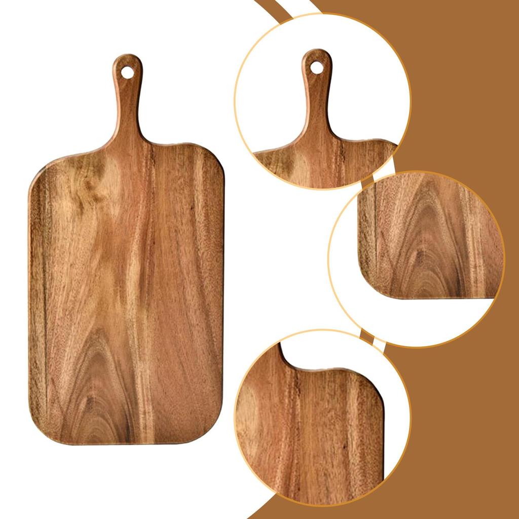 Wooden Cutting Board Indoor Cheese Platter Multifunctional with Handle Serving Tray for Fruits Vegetable Meat Family New Home