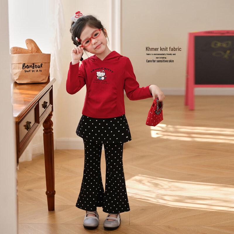 LUSON Baby Girl's Long Sleeve Kitty Hooded T-Shirt