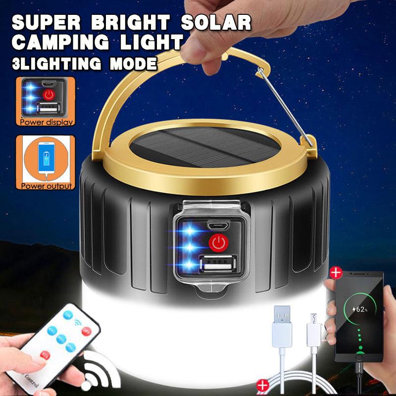 1Pc LED Solar Charging Bulb Energy Saving Bulb Lamp Night Market Lamp Mobile Outdoor Camping Solar Power Outage Emergency Light