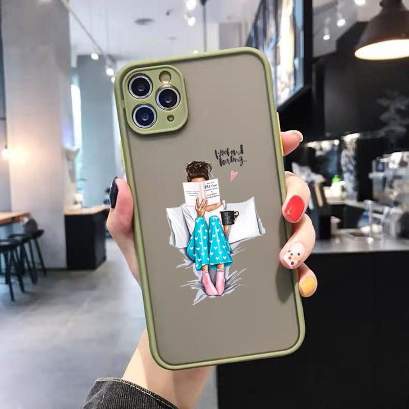 Book Girl Coffee Phone Case For IPhone 14 13 12 11 Mini Pro Max XS X Max XR 8 7 Plus SE 2022 Skin Color Phone Cover