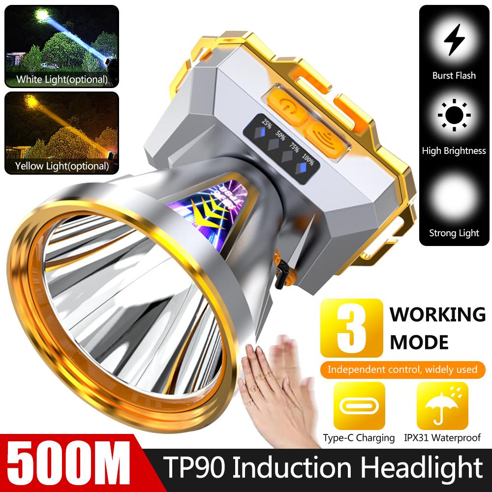 Strong Light LED Headlight Rechargeable with Built In Battery Headlight Camping Adventure Fishing Head Light Headlamp Head Torch