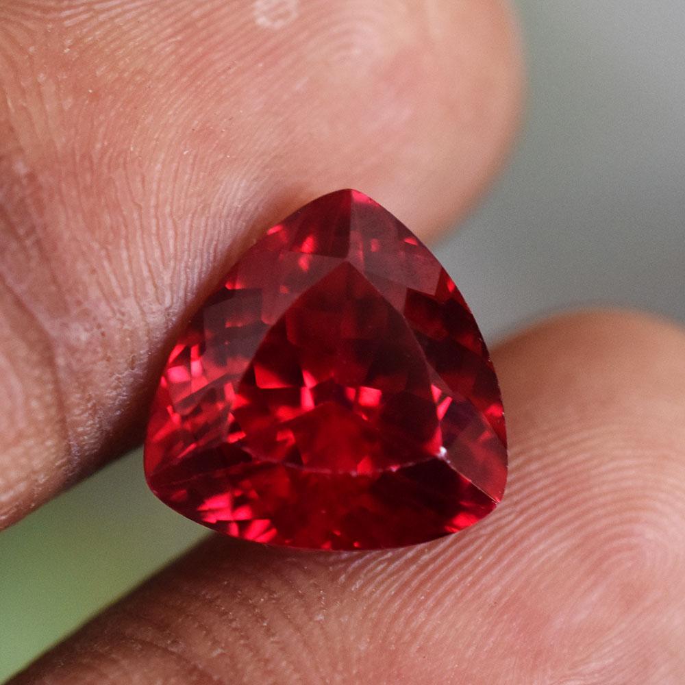 6 Ct CERTIFIED Natural Red Ruby Trillion Shape GORGEOUS Loose Gemstone