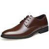 Men's shoes spring soft leather business men's casual leather shoes men's wedding shoes formal youth shoes men's pointed lace-up men's shoes