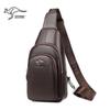 Satchi Męska Torba Crossbody ze Skóry Kangurzej na Klatkę Piersiową - Modny Casualowy Plecak ze Skóry Bydlęcej