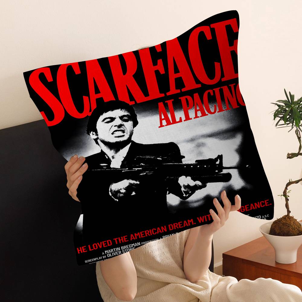 

Movie Scarface Pillow Covers Cartoon Sofa Decorative Home Doublesided Printing Short Plush Cute Cushion Cover 30x30 cm