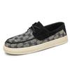 2024 New Shoes for Men Canvas Casual Shoes Street Fashion Print Flat Skateboard Shoes Youth Lace-up Sneakers