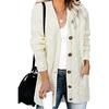 Women's V-Neck Button Front Knitted Cardigan with Pockets, Casual Long Sleeve Open Front Sweater (12 Colors)