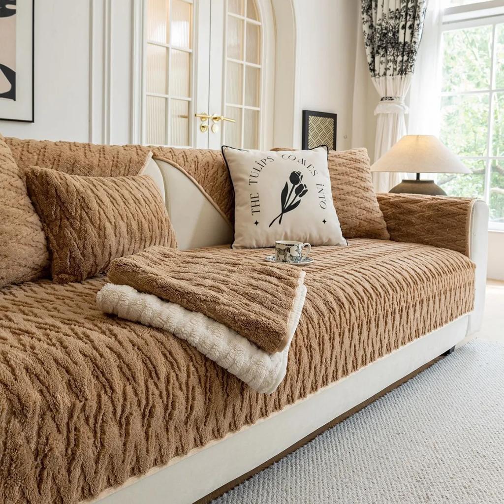 Sofakissen aus Baumwollsamt und Plüsch, für vier Jahreszeiten, universelles rutschfestes Kissen, Advanced Sense-Sofabezug, Sofatuch