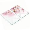 Glass Decorative Snack Serving Boards Pink Flower 2x30x52 Cm