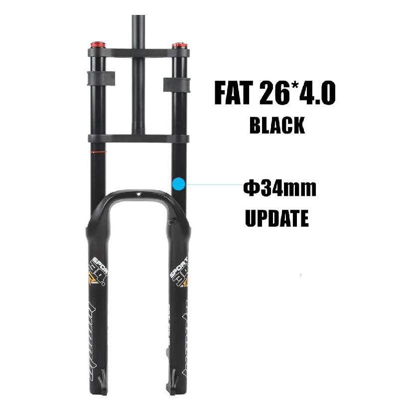 HIMALO 26 Zoll Fat Tire Schnee-Fahrradgabel 34mm Übergröße 135mm Ausfallende Luftfederung mit einstellbarer Dämpfung Fahrradzubehör