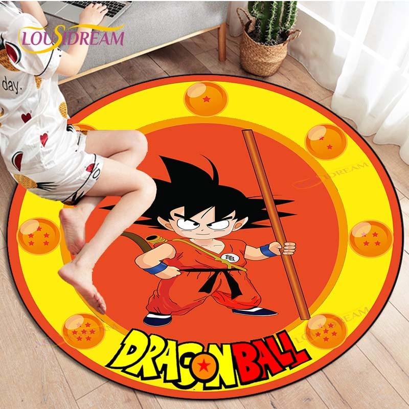 Dragon Ball Z Round Goku Living Room Decoration Carpet Kakarot Animation Rug Flannel Home Floor Mat Bedroom Rug