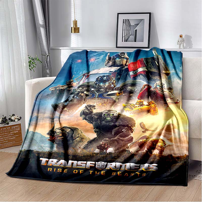 Cartoon T-Transformers Autobots Soft Flannel Blanket for Beds Bedroom Sofa Picnic,Throw Blanket for Cover Outdoor Leisure Gift
