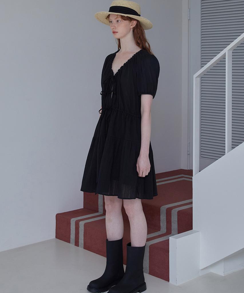 SSEMI Three Ribbon Dress(Bk)