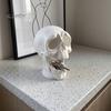 Personalized Skull Art 3D Printed Open Mouth Headphone Stand, Gothic Skeleton DIY Painted Crafts Desktop Organizer, Paintable Ornament for Gaming Room