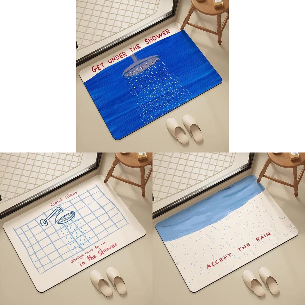 Silicone Diatom Mud Absorbent Bathroom Mat With Non Slip Texture For Shower And Toilet Entrance