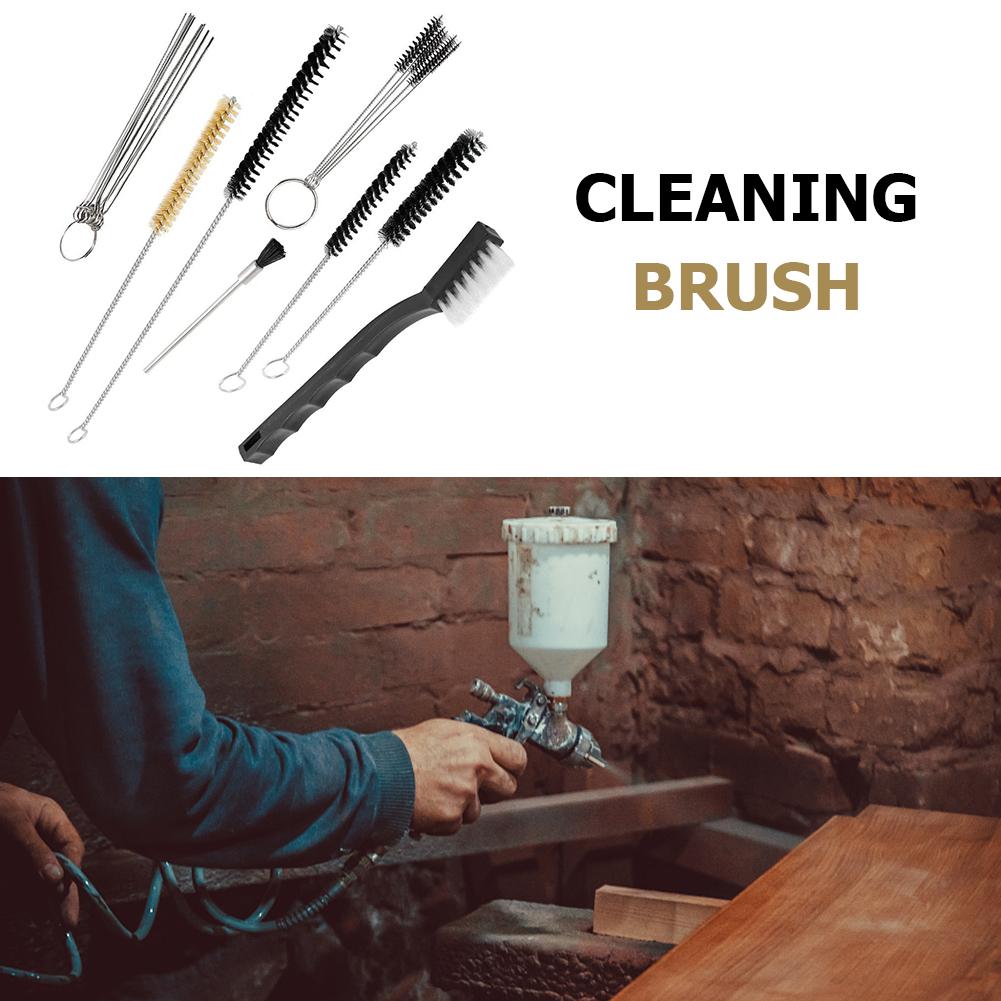 Cleaning Brush Kit Needle Spray Cleaner Spray Guns Nozzle Cleaning Repair Tool Kit Needle Brush Set Spray Guns Clean Accessories