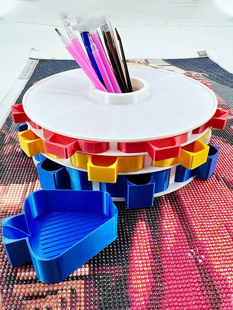 Organizador de Bandeja Giratoria para Pintura de Diamantes Kits de Bandejas de Arte de Diamantes Impresión 3D Suministros para Pintura de Diamantes
