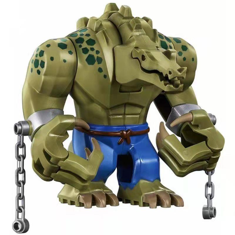 Big Size 10.5cm Killer Croc Tail Gator Crocodile Killer Model Building Blocks Enlighten Action Figures Bricks Toys For Children
