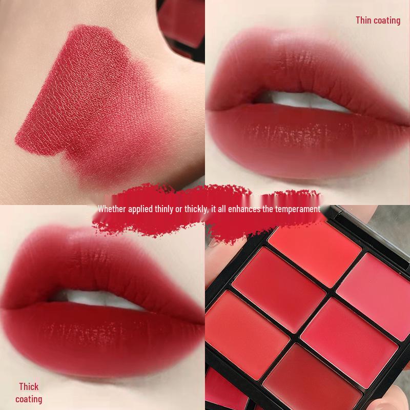 Six-Color Makeup Palette: Lipstick, Contouring Cream, Concealer for Acne, Scars, Dark Circles, Redness & Highlighter.