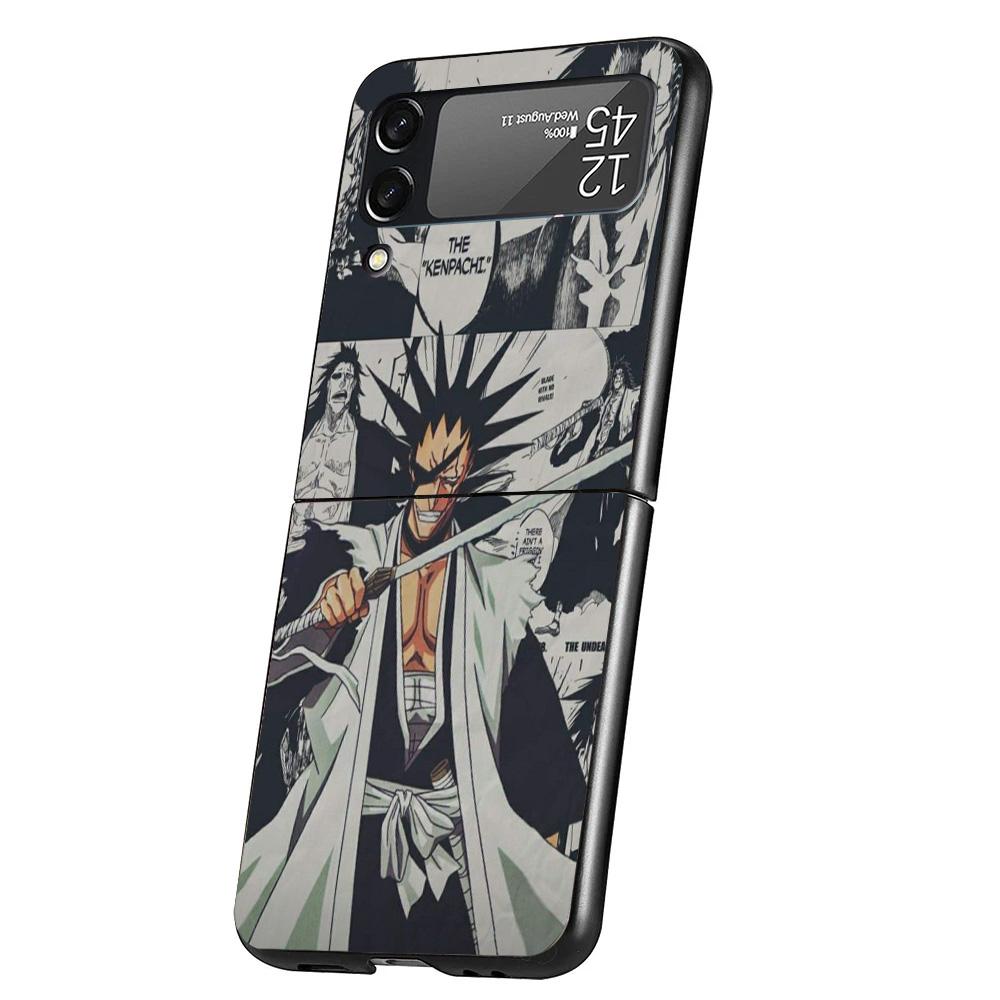 Ichigo Kenpachi Bleach Anime Phone Case For Samsung Galaxy Z Flip 7 6 5 4 3 5G Cover ZFlip7 ZFlip6 ZFlip4 ZFlip5 ZFlip3 Coque Fu