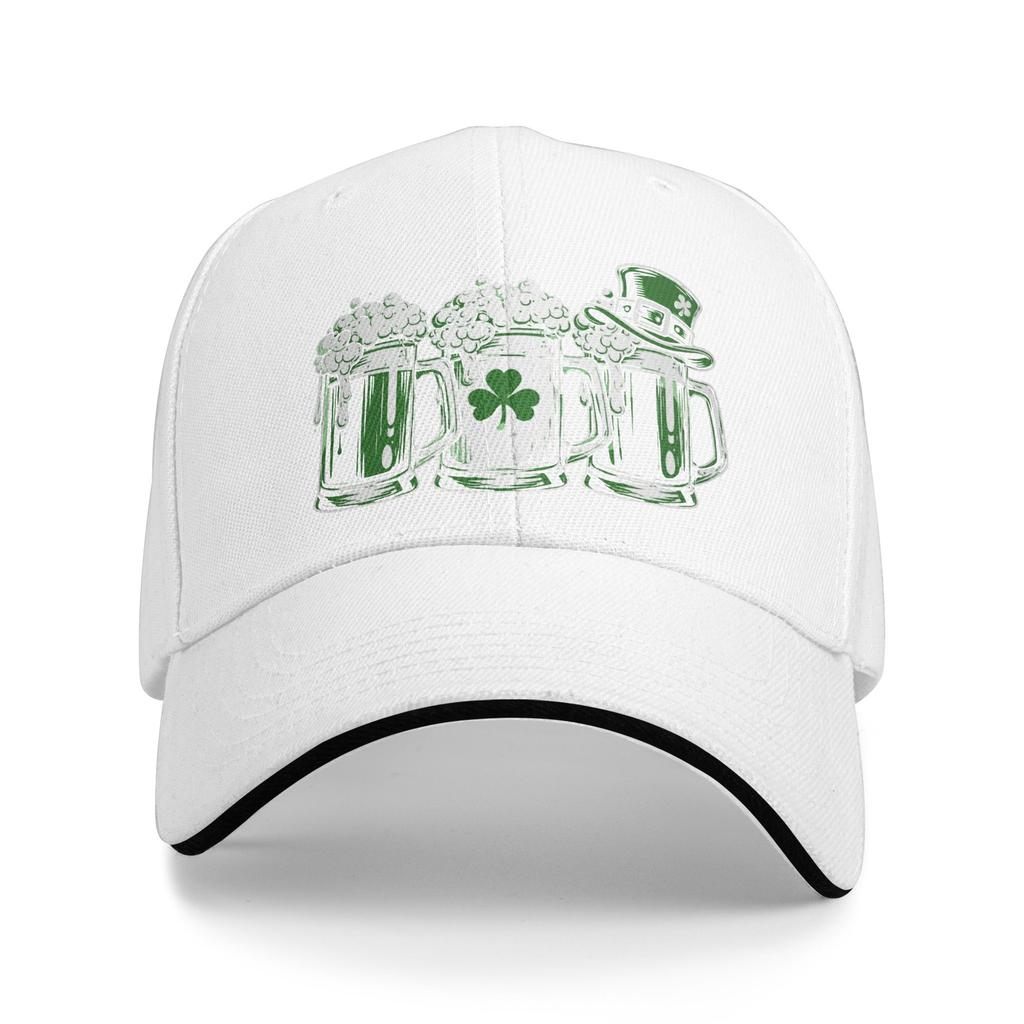 Women Unisex Irish Beer Ireland Flag Saint Patricks Day Outdoor Hat Sun Baseball Caps Casual Baseball Cap Sunscreen Hats