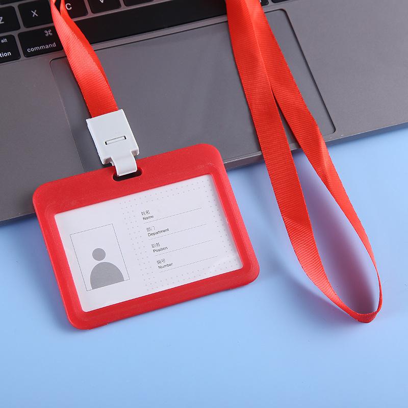 1 STÜCK Einfache Geschäfts-Arbeitskarten-ID-Büro-Schule-Ausweishalter Badge Tag Neck Strap Lanyard