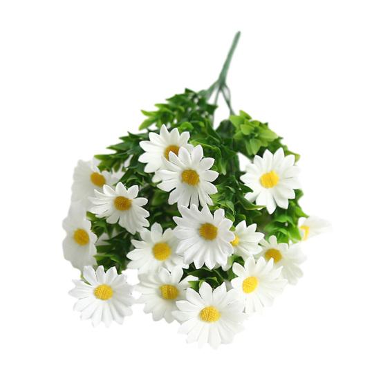 Artificial Flower with Green Leaves Realistic UV Resistant Fake Silk Flower Bouquet Indoor Outdoor Garden Patio Balcony Home Decoration