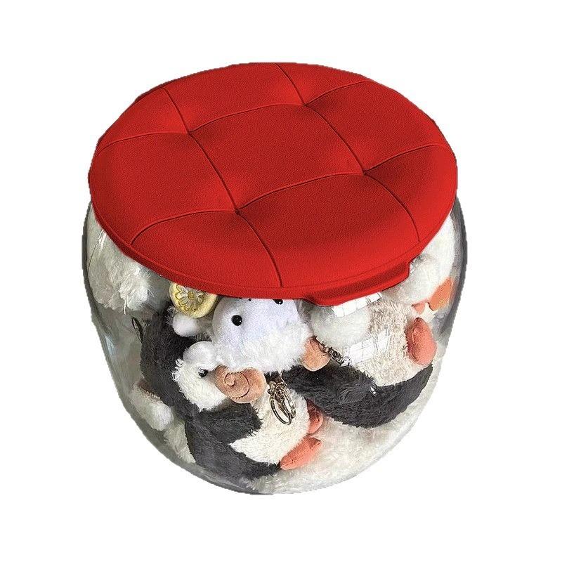 Doll Storage Bucket Toy Storage Stool Transparent Organiz Tube Multi-purpose Large Capacity with Handle Sitt Chang Shoes Stool