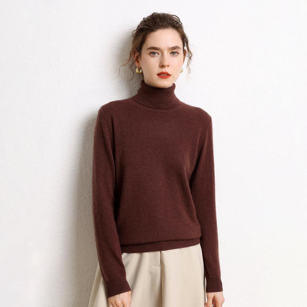 Cashmere High-Neck Loose Knit Sweater - Versatile Autumn/Winter Casual Top