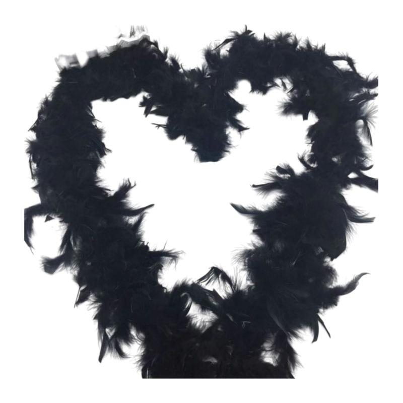 

Women Feather Boas Scarf for Carnival Parties WesternStyle Flapper Scarf Cosplay Party Costume Fashion Roleplay Props чорний