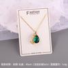 Luxury Drop Water Shaped Zircon Pendant Necklace Geometric Stainless Steel Choker Jewelry Birthday Gifts For Women Girls