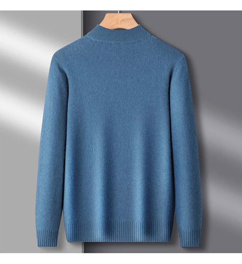 Men's Half-High Collar Thick Knit Sweater - Autumn/Winter Velvet Business Layer