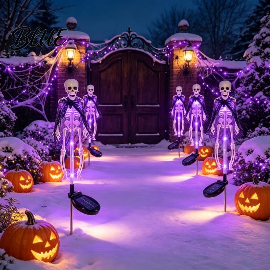 Spooky Pathway Lights for Halloween Solar Skeleton Yard Stake Light