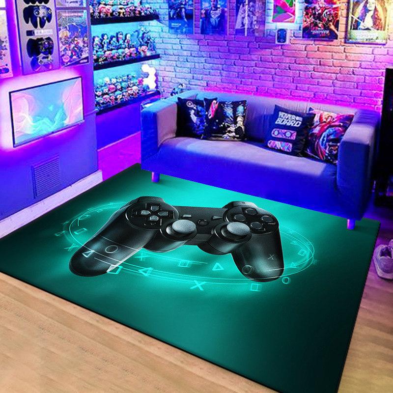 3D Cartoon Gamer Game Controller Area Rug,Carpet Rug for Living Room Bedroom Sofa Doormat Decoration Kid Play Non-slip Floor Mat