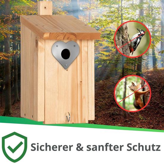 2Pcs Metal Birdhouse Guard Portal Woodpecker Nesting Box Protection Board with Screws Flight Hole Protector for Outdoor Garden Balcony