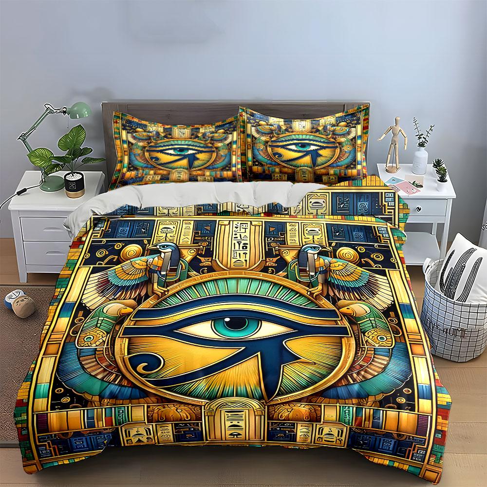 Eye of Horus motif. Bedding sets Duvet cover sets Duvet covers Pillowcases(1 * Duvet Cover 2 * Pillowcases without duvet insert)