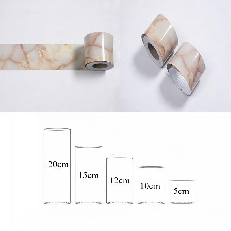 10meter Long Waterproof Self-adhesive PVC Baseboard Sticker Wood Grain Marble Wall Border Stickers Vinyl Decals Home Decor